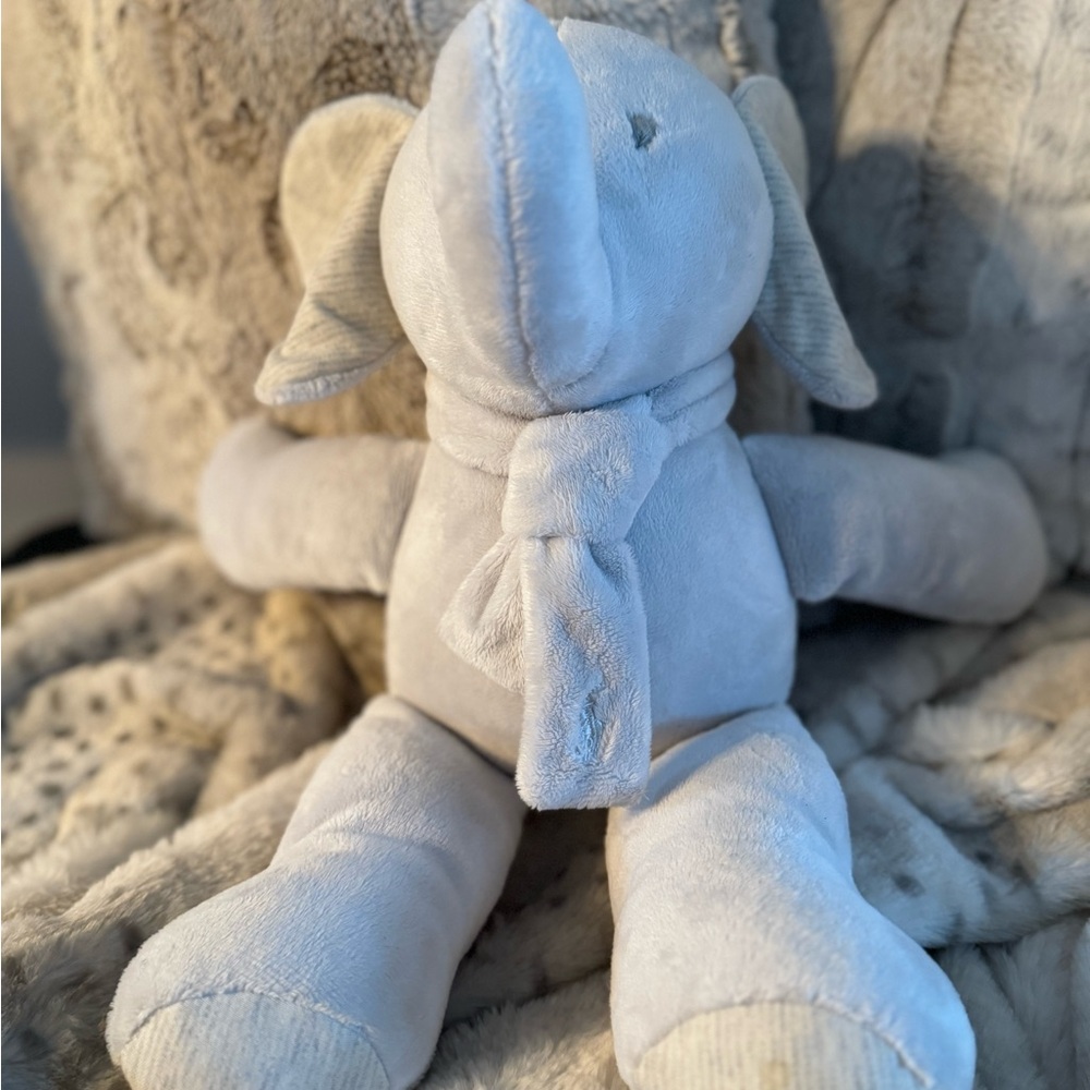 RALPH LAUREN Gray Elephant 16" Plush with Scarf Polo Logo Soft Baby Stuffed Toy